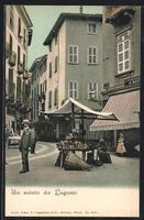 Lugano, Partie am Markt mit Geschäften