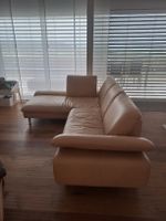 Echtleder Polstergarnitur, Ecksofa bege