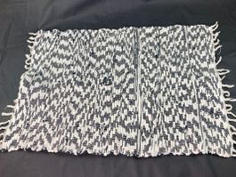Flicken-Teppich | Schwarz Weiss | ca. 80 x 55 cm