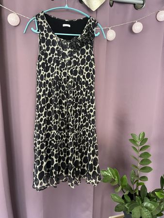 Robe Marella pois noir et beige sans manches taille S