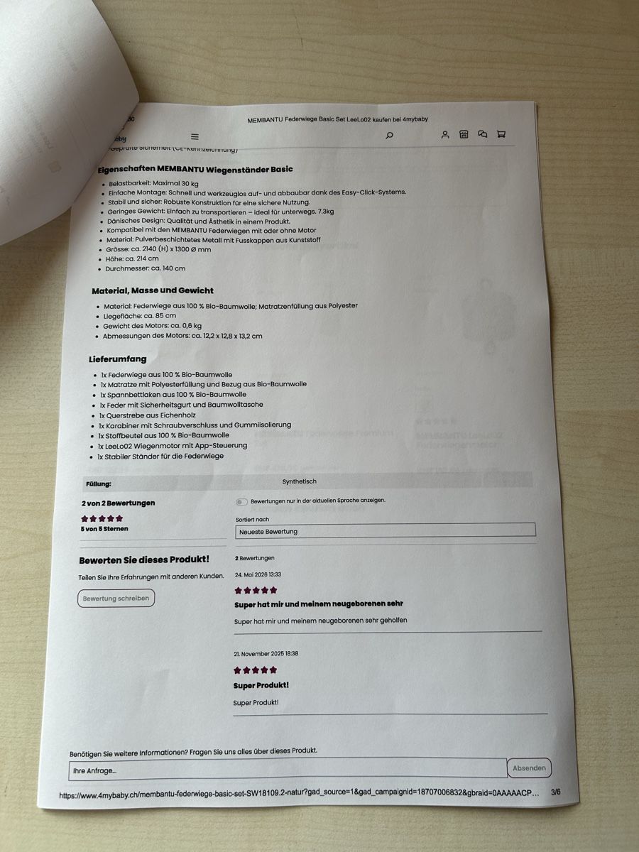 Culle: MEMBANTU Federwiege Basic Set natur – Nuovo (secondo la descrizione) da Diessenhofen venduto da Bmaurice 2