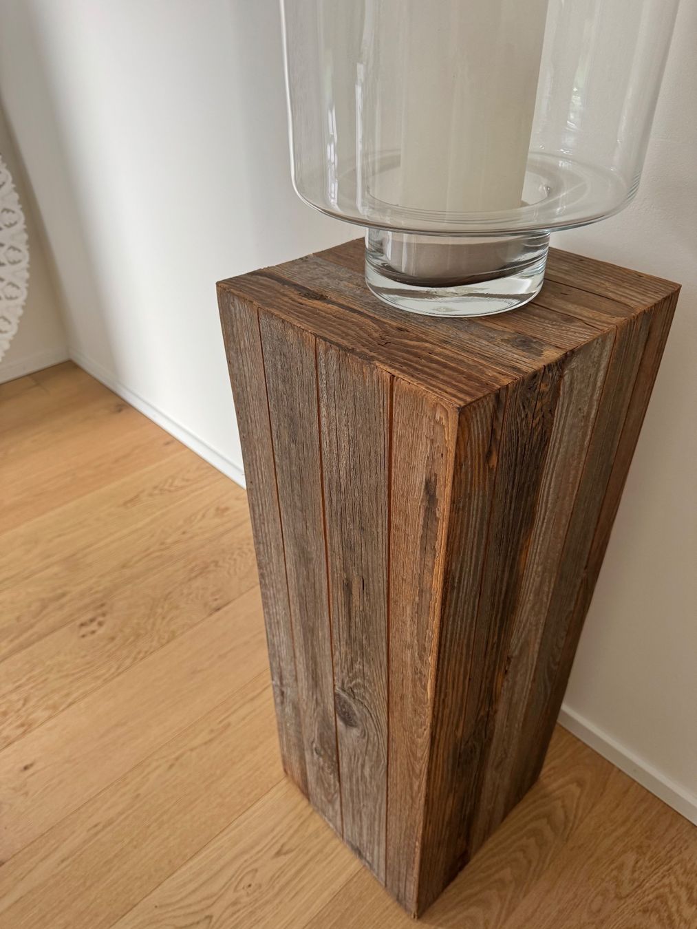 Sonstige Dekorationen & Accessoires: Holz Piedestal mit Glasvase – Gebraucht aus Weiningen ZH von Nicole0122 1