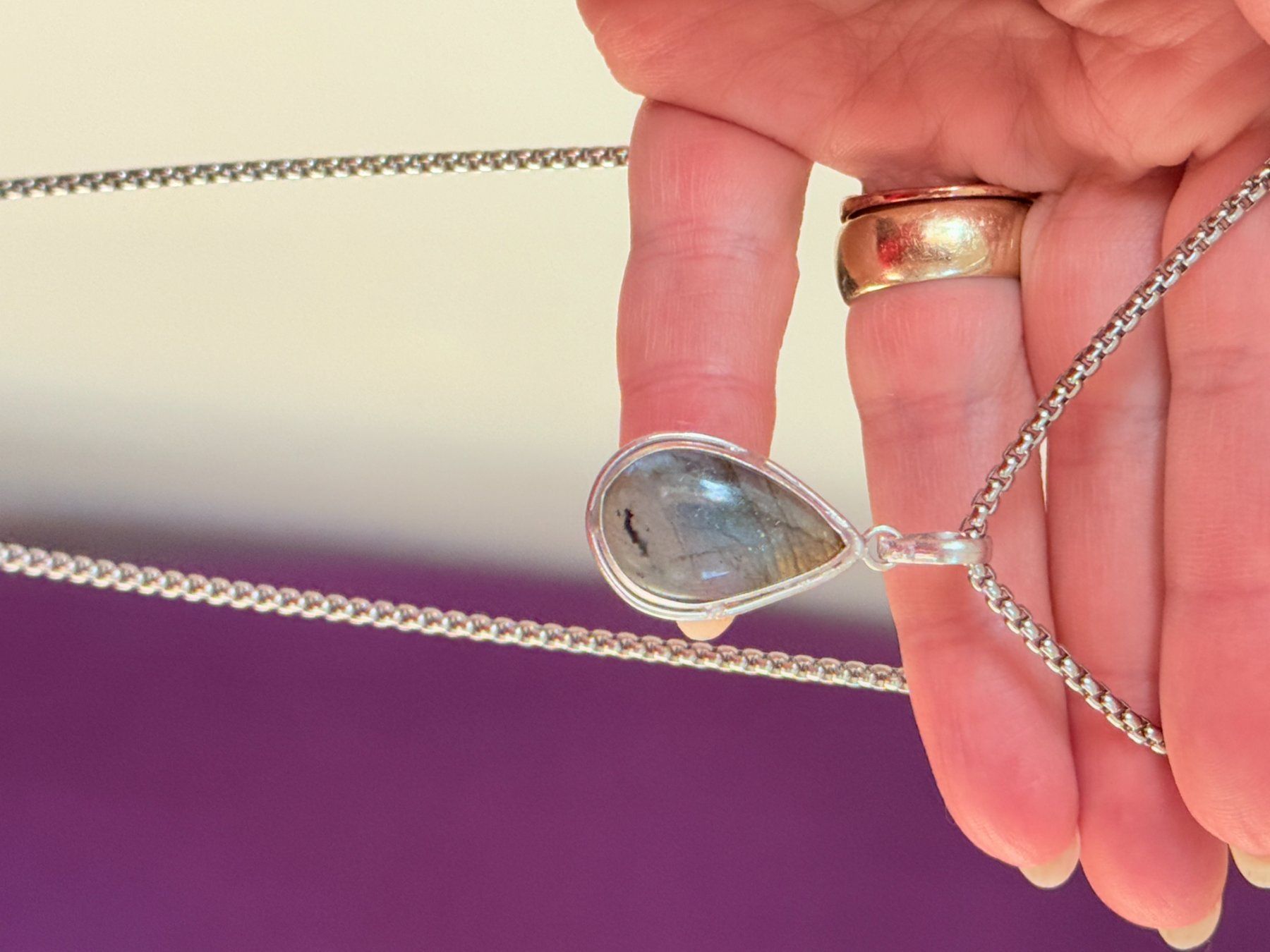 Catenine: Collier élégant avec Labradorite véritable, neuf! – Nuovo e nell'imballaggio originale da Genève venduto da AGBERG 7