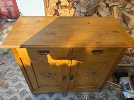 Schrank Kiefer Holz mit Schubladen und Tueren