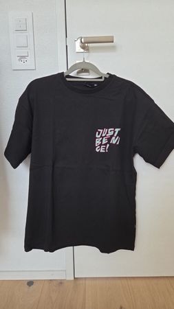 Schwarzes DR.DENIM T-Shirt "Just be nice!", Grösse M