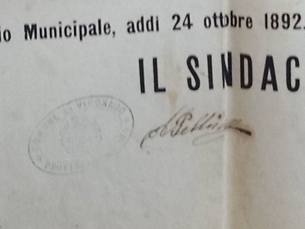 Documenti: Italia - Viconago - 1892 – Usato da Sorengo venduto da 74in 4