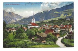 Kerns (OW) Dorfpartie mit Kirche - Stanserhorn - 1926