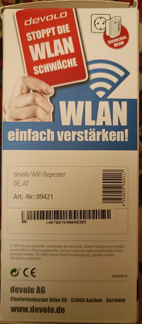 Devolo WiFi: Ripetitore WiFi Devolo – Nuovo e nell'imballaggio originale da Lugano venduto da riccardo012