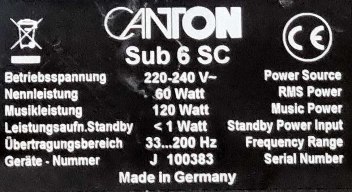 Canton Lautsprecher: Canton Sub 6 SC  Subwoofer – Gebraucht aus Collonges von arashee 9
