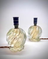 Murano Cristallo Lampenpaar – Oro, Bullicante & Rigadin