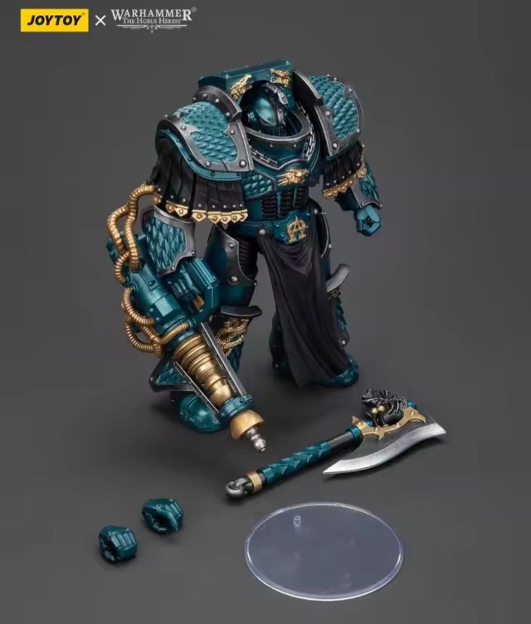 GWTCTOY JoyToy GW 40K Figurine d'action originale 1:18 Legion Praetor avec hache énergétique et bouclier de combat, kit de construction 12,4 cm pour figurines d'action à collectionner