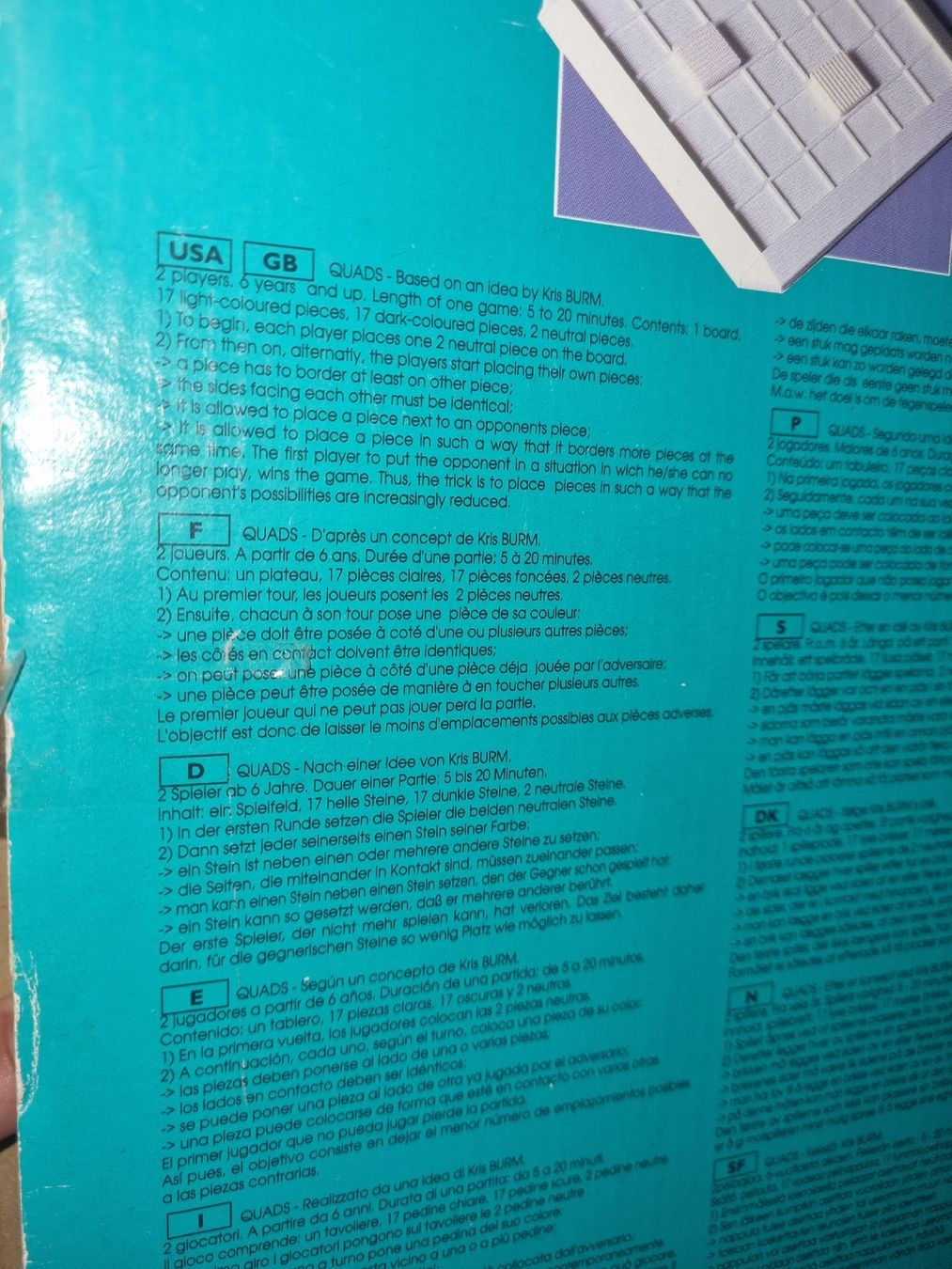 Giochi: Jeu de société QUADS Gigamic  – Usato da Fribourg venduto da jarmilka 4