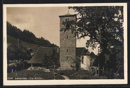 AK Adelboden, Blick zur Kirche, 1927