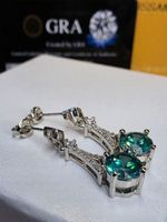 Boucles d'oreille argent avec diamants de moissanite de 2 ct