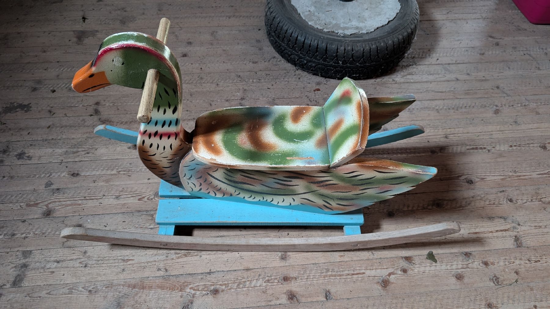 Spielzeuge: Nostalgisches Schaukelpferd Ente aus Holz – Gebraucht aus Landquart von raa_g5ms 1