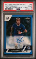 2022-23 Topps Chrome UCC ENZO FERNANDEZ RC BLUE AUTO PSA 9