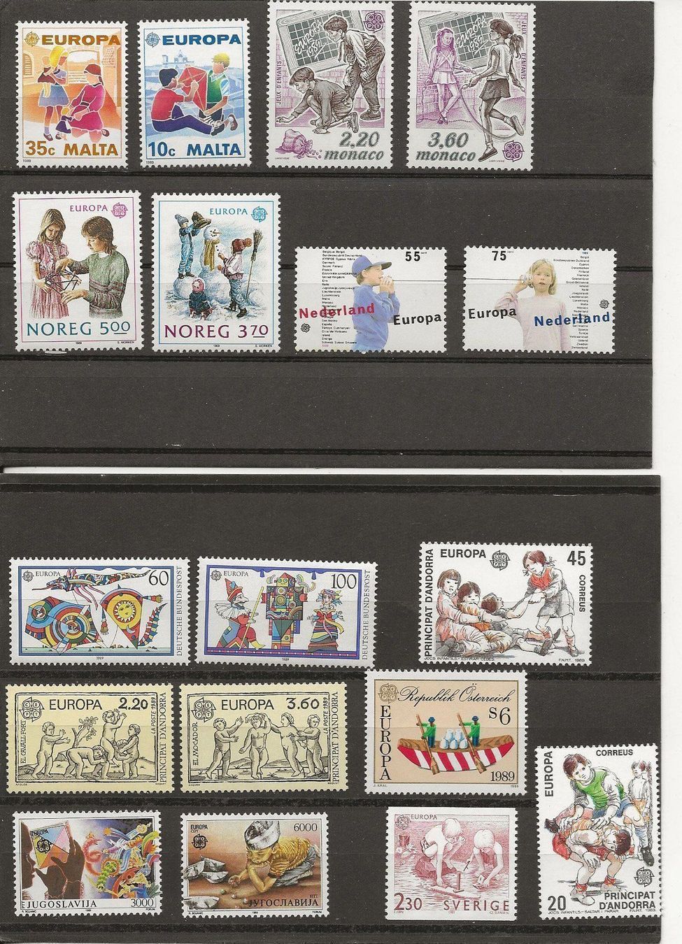 Tutti i francobolli: Europa Tous les pays 1989 ** – Nuovo (secondo la descrizione) da Sion venduto da PierreP01 3