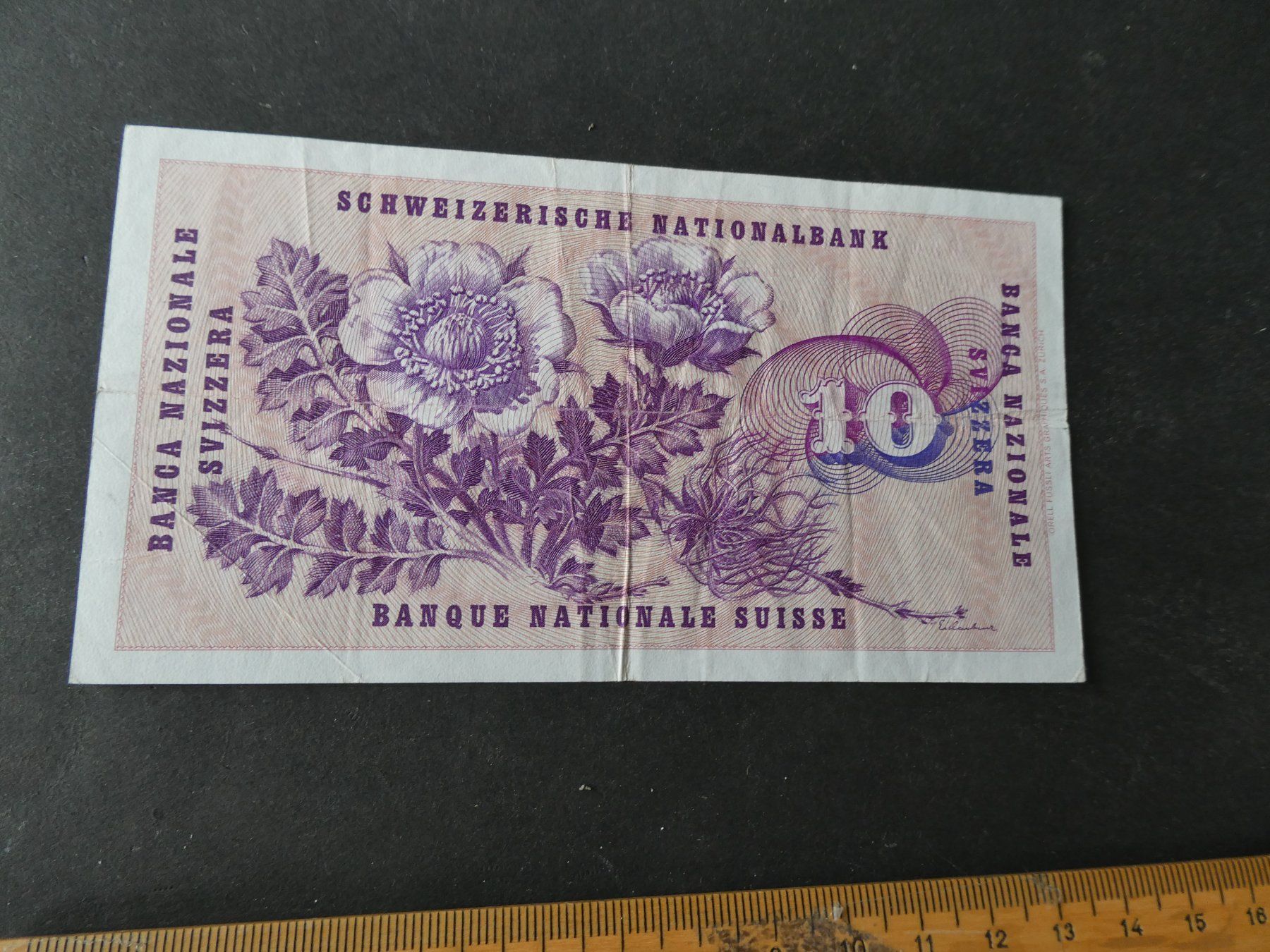 Banconote: Schweiz 1972, 10 Franken – Usato da Hinterforst venduto da Rohusri 1