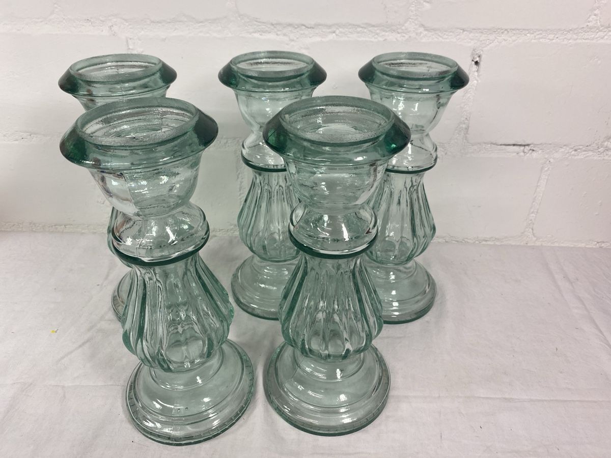 Portacandele: 5.Kerzenständer aus Glas, hellgrün, Plaeau Spanien – Usato da sursee venduto da trilli-tralli 6