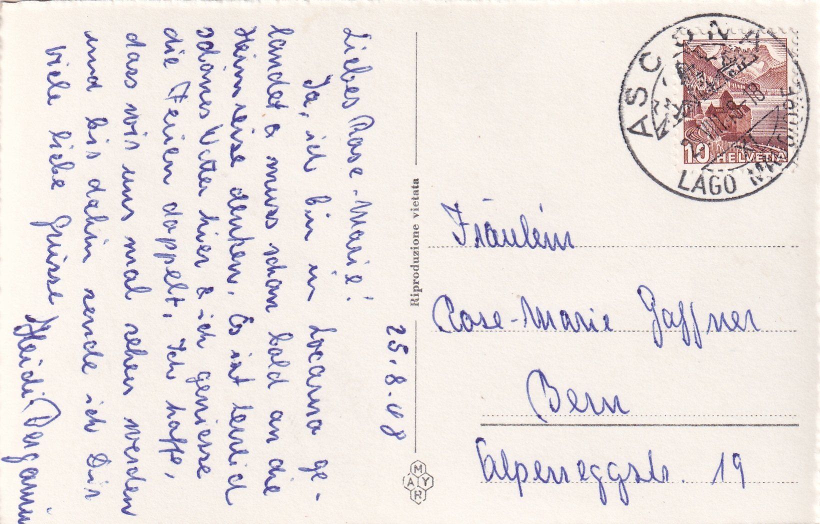 Ansichtskarten: Locarno - Madonna del Sasso /mp – Gebraucht aus Hombrechtikon von Rudolf07 1
