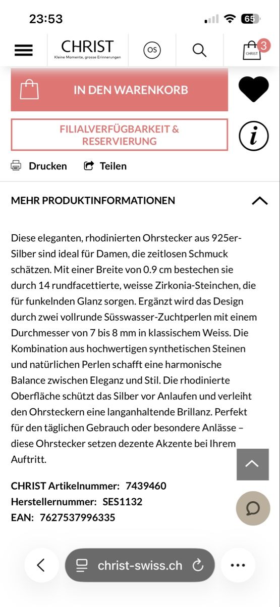 Ohrringe & -stecker: Silver spirit Ohrringe Pearl Silber – Gebraucht aus Laupen BE von ole_l8gg 5