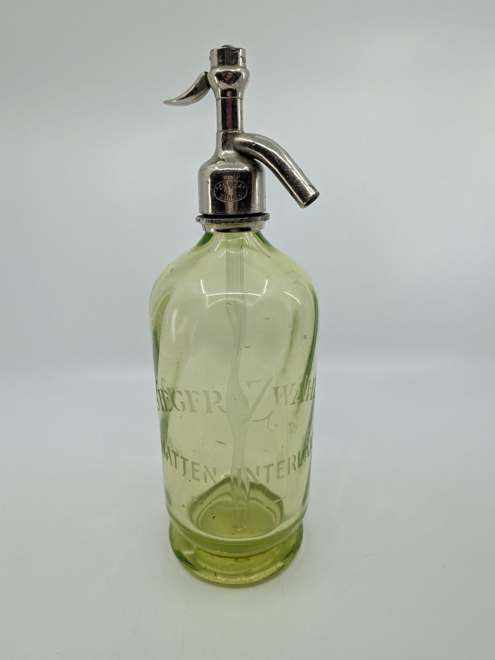 Bottiglie: Antike Syphonflasche vermutlich Uranglas – Usato da Emmen venduto da Brockofsky