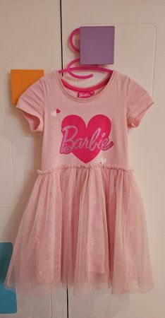Rosa Barbie Kleid mit Tüllrock Grösse 104