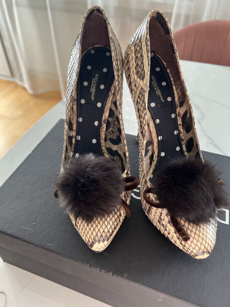 Dolce & Gabbana Scarpe da donna: D&G Dolce&Gabbana Pumps Python Print Gr. 38,5 Pelz Bommel – Usato da Dietikon venduto da samtundseide 4