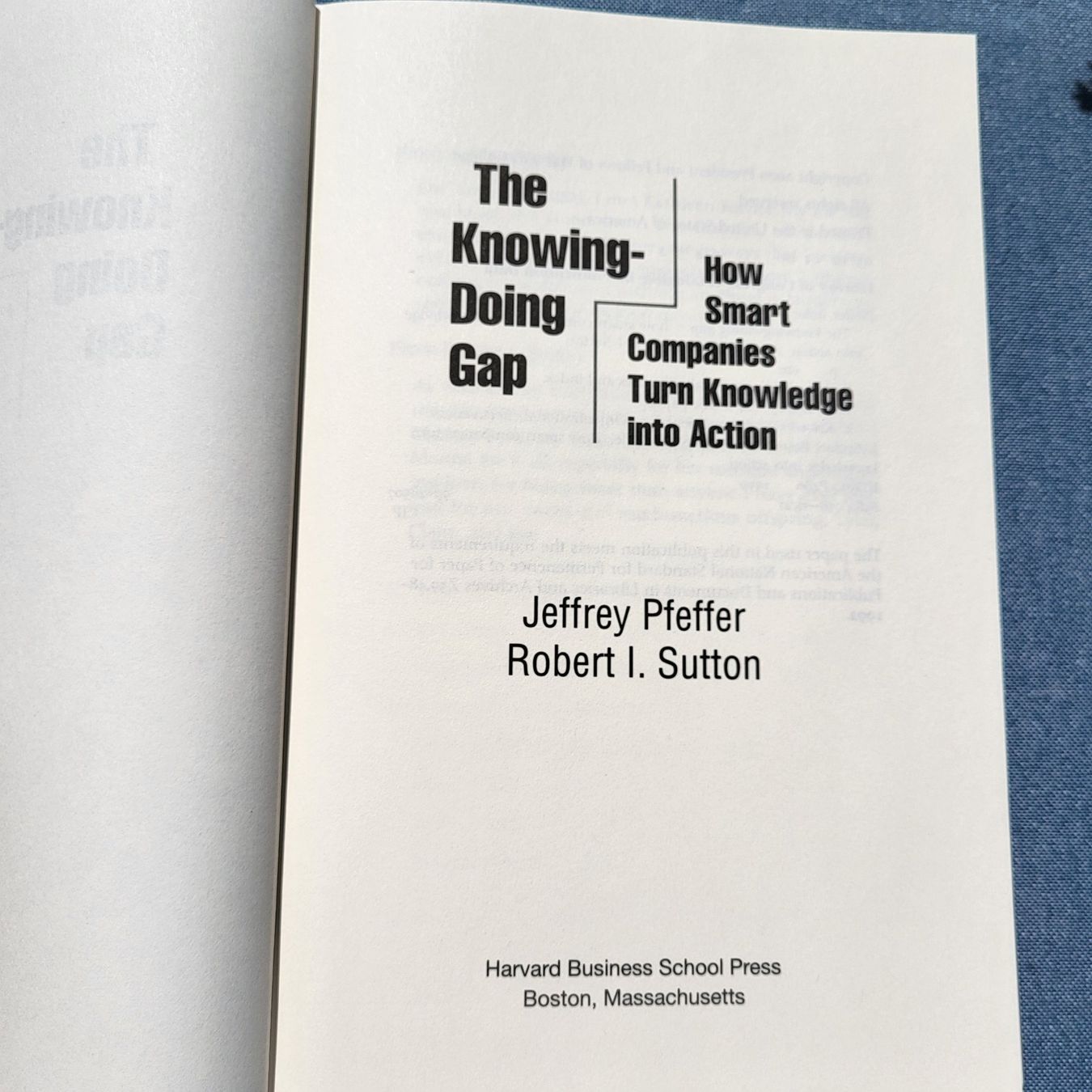 Libri: Buch - The Knowing-Doing Gap - auf Englisch – Usato da Beringen venduto da Froggy4 7