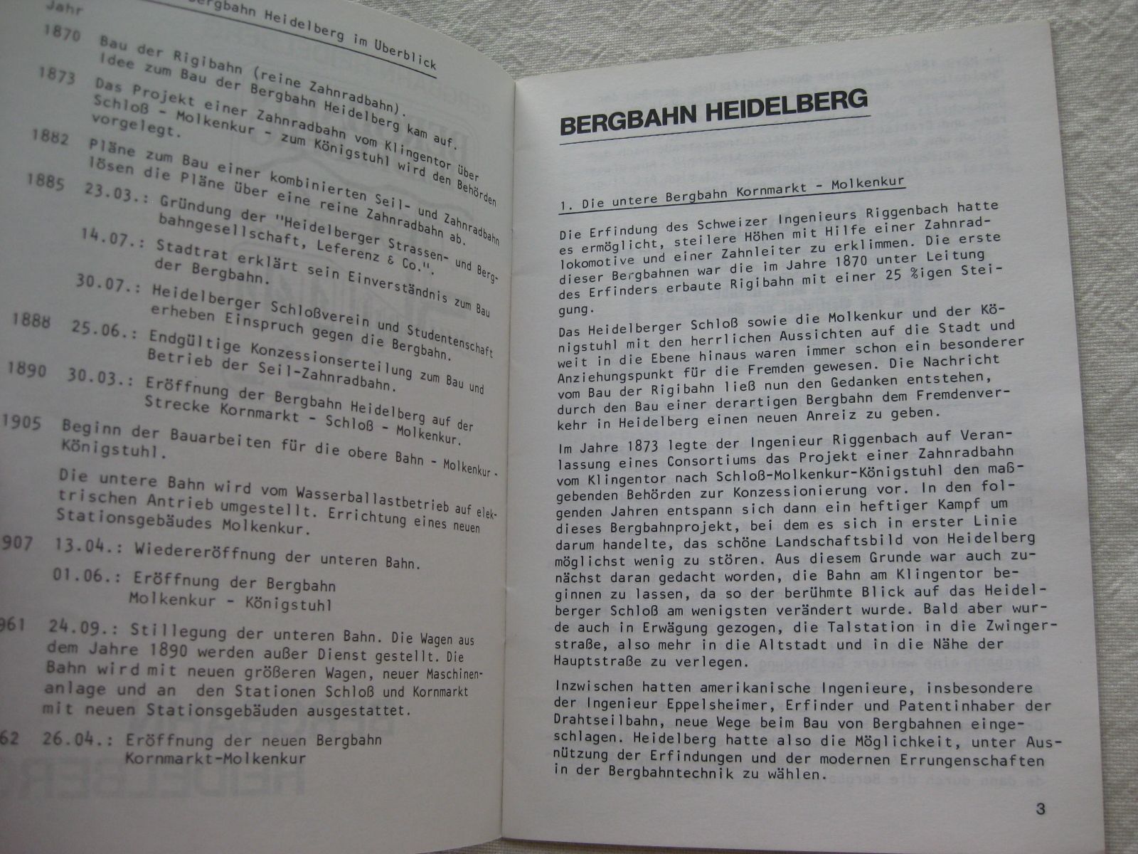 Zeitschriften & Magazine: Broschüre: Bergbahn Heidelberg – Gebraucht aus Malters von Marosko 3