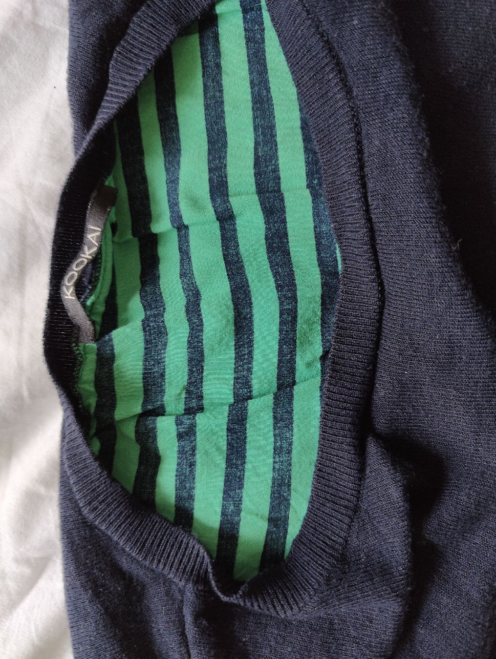 Kookai Pulls & Sweat-shirts: pull Kookaï bleu marine et rayé vert – D'occasion à Bern par linouma 2