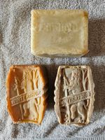 3 tolle alte Kernseifen, mit tollem Muster