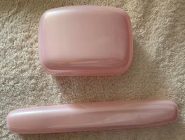 Seifendose + Zahnbürsten Dose rosa Dose Aufbewahrung