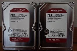 2 Festplatten HDD Western Digital Red Plus WD20EFPX  2TB CMR
