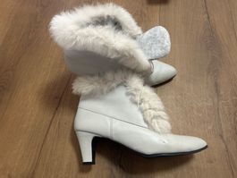 Vintage Commenti Stiefeletten Leder und Pelz Gr 41 wie neu