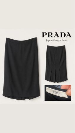 Jupe mi-longue Prada noire taille 40 bon état