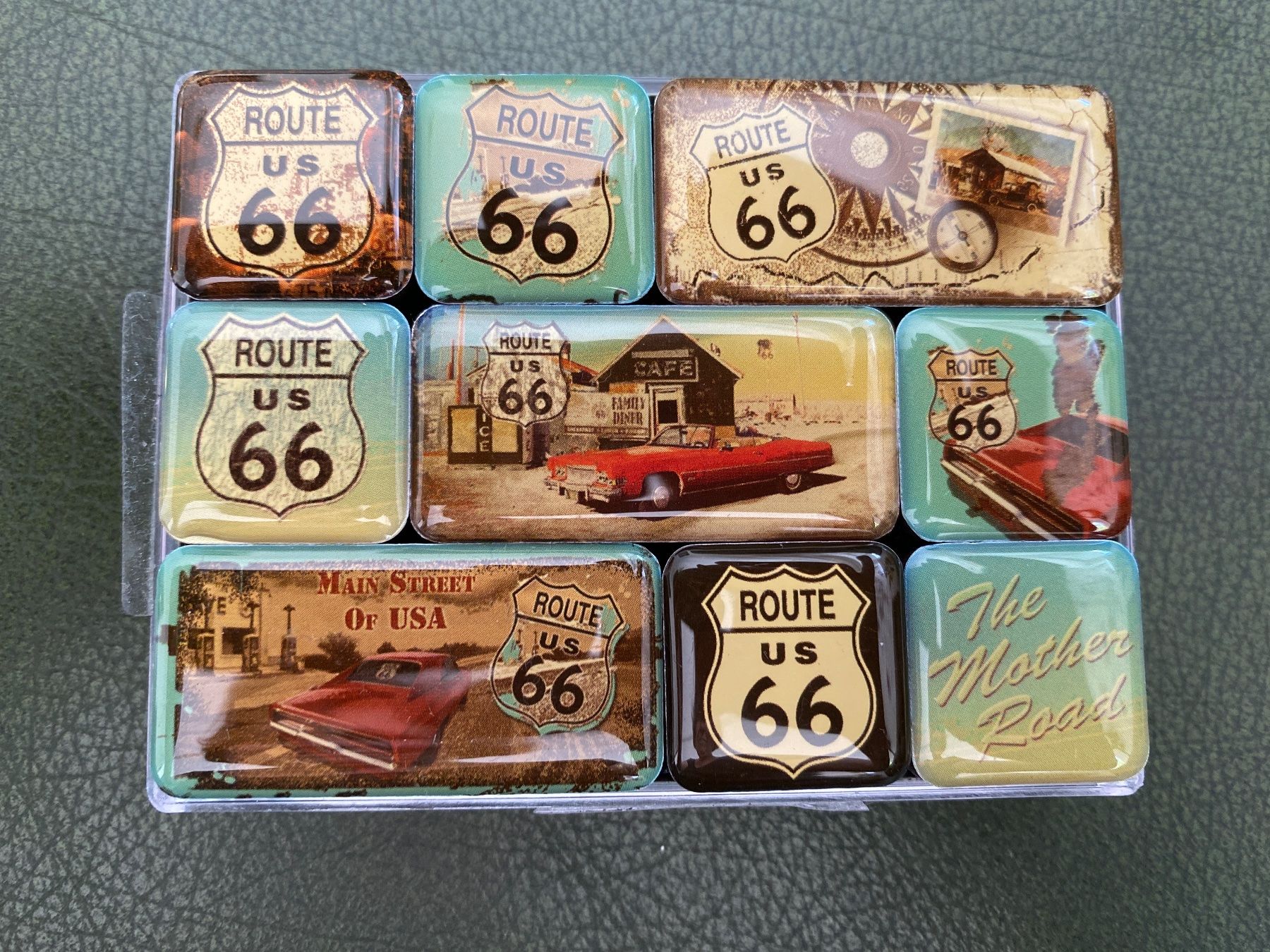 Calamite: 9 Magnete Route US 66 NEU, ungebraucht – Nuovo e nell'imballaggio originale da Zürich venduto da DidierTG 1