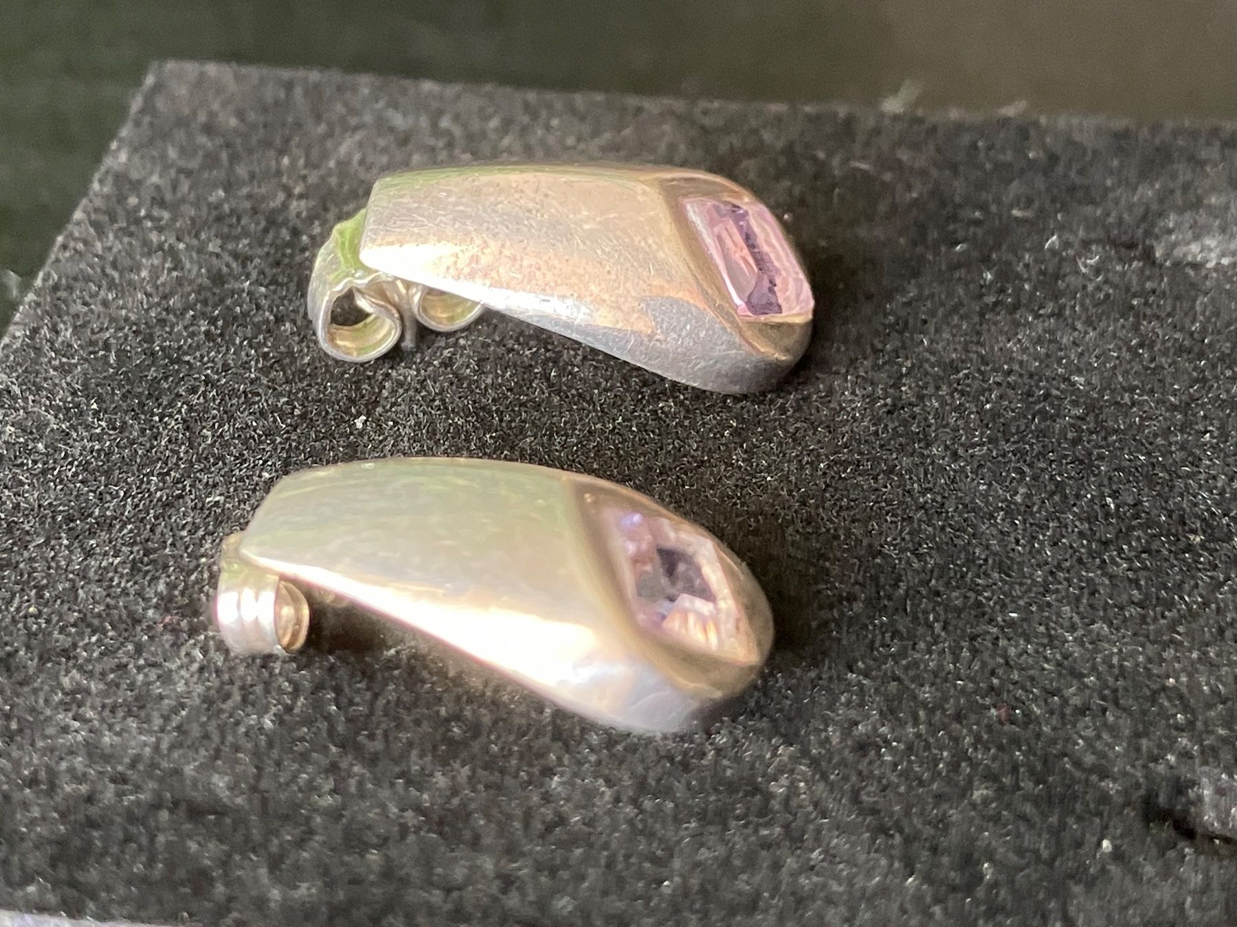 Ohrringe & -stecker: Sehr alte Ohrstecker mit Amethyst 800 er Silber – Gebraucht aus Flums von Limatools 1
