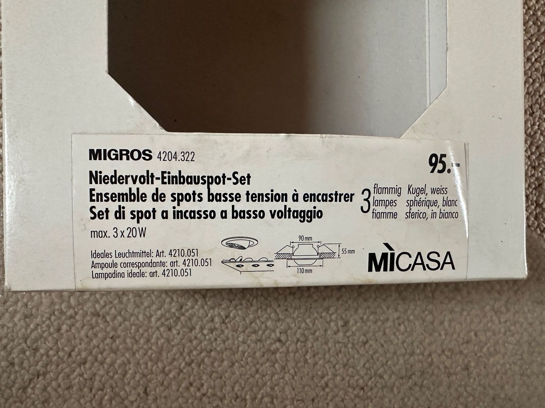 Micasa Lampadari & plafoniere: Niedervolt-Einbauspot-Set – Nuovo e nell'imballaggio originale da Zürich venduto da Nanu9