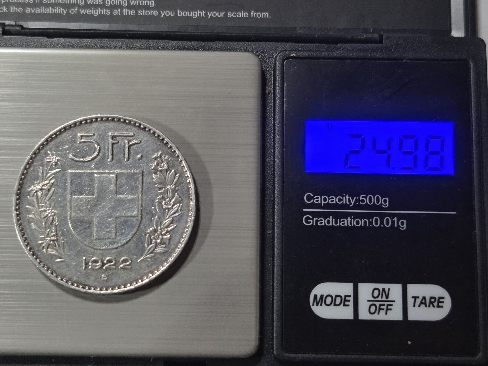 Alle Münzen: 5 francs suisse argent 1922 + 1923  – Gebraucht aus Neuchâtel von pasprie 5