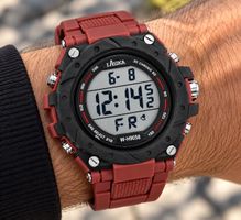 Digitale Sportuhr Herren schwarz / braun