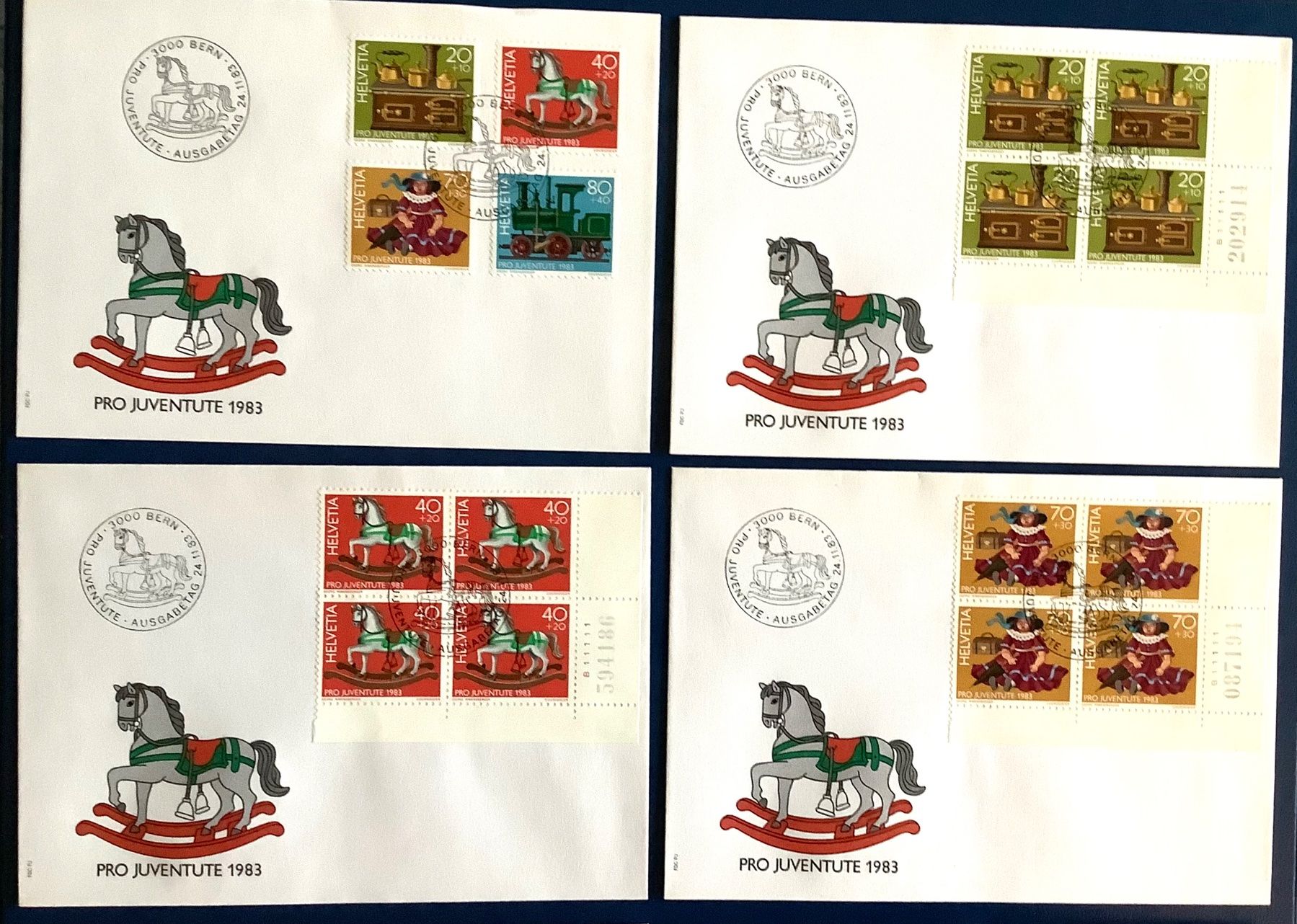 Tutti i francobolli: 1983 Pro  Juventute FDC / FDC 4er / Viererblock + Einzel ET – Nuovo (secondo la descrizione) da Liestal venduto da Skunk02 1