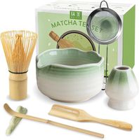 Matcha Besen 7-Teiliges Besenhalter Schale Auslauf Sieb