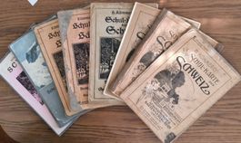 Set mit 8 antiken CH schulkarten ab 1900 - 1958