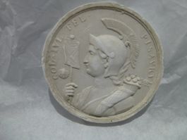 Entwurf Münze Medaille Gips / Cäsar Col. Pisaurum