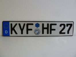 Nummernschild / Kfz-Kennzeichen Deutschland KYF HF 27 mit EU