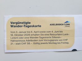 Günstige Wander-Tageskarte Adelboden-Lenk 2026