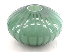 Vase verre vintage verre celadon cannelé à la roue. Murano