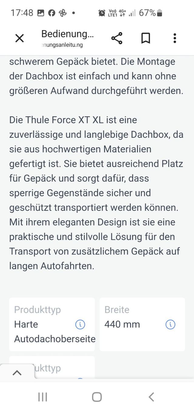 Thule Box da tetto: Thule Dachbox Force XT XL (gebraucht) – Usato da Matten b. Interl venduto da Isabellepiredda 5