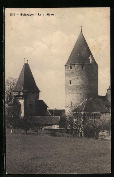 Ansichtskarten: AK Estavayer, Le chateau, 1921 – Gebraucht aus Berlin von bartko-reher